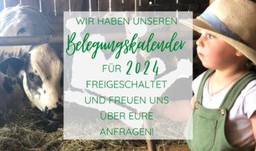 Belegungskalender 2024 ist freigeschaltet