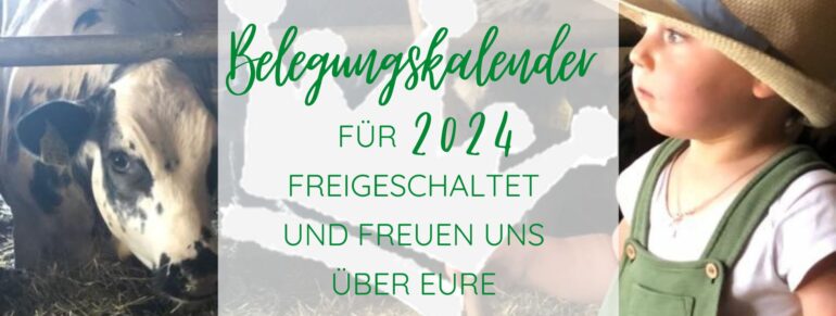 Belegungskalender 2024 ist freigeschaltet